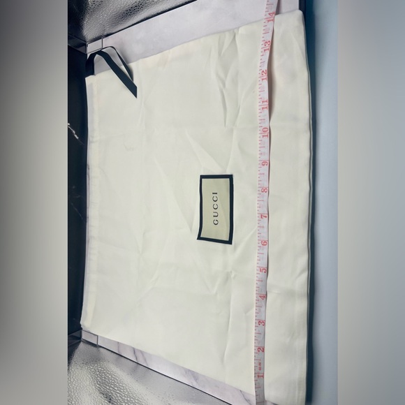 Gucci Other - Gucci Cream Dust Bag with Black Trim and Logo Patch 14 x 11.5